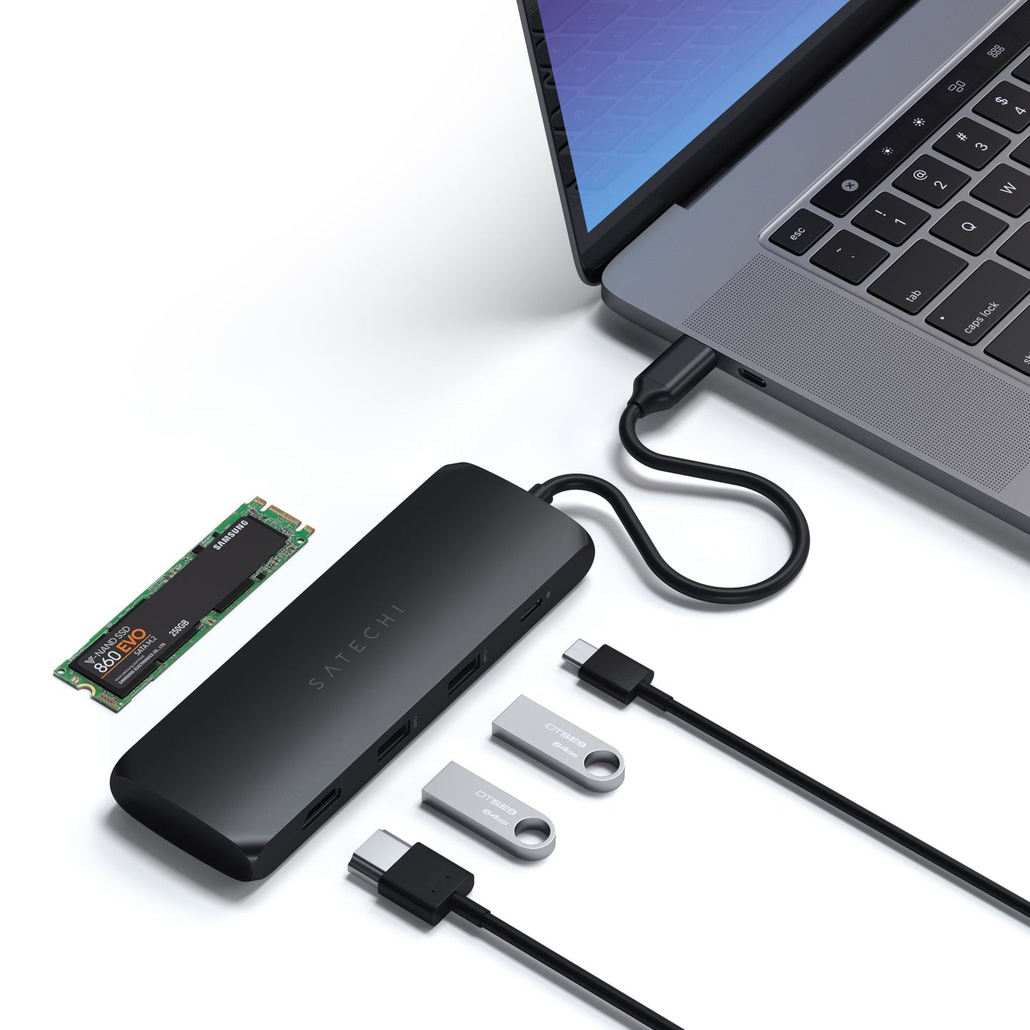 Satechi Aluminium USB-C Hybrid Multiport adapter - Black