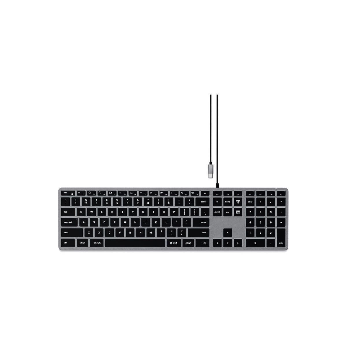 Satechi Slim W3 USB-C BACKLIT Wired Keyboard - US - Space Grey