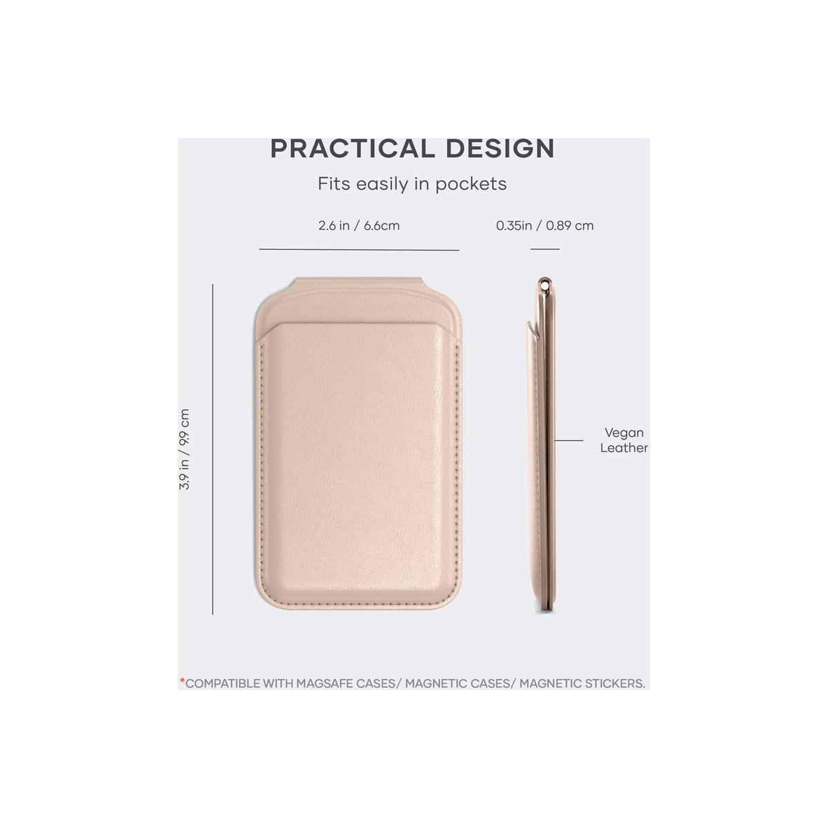 Satechi Vegan-Leather Magnetic Wallet Stand (iPhone 12/13/14/15 all models) - Desert Rose - iSTYLE.bg