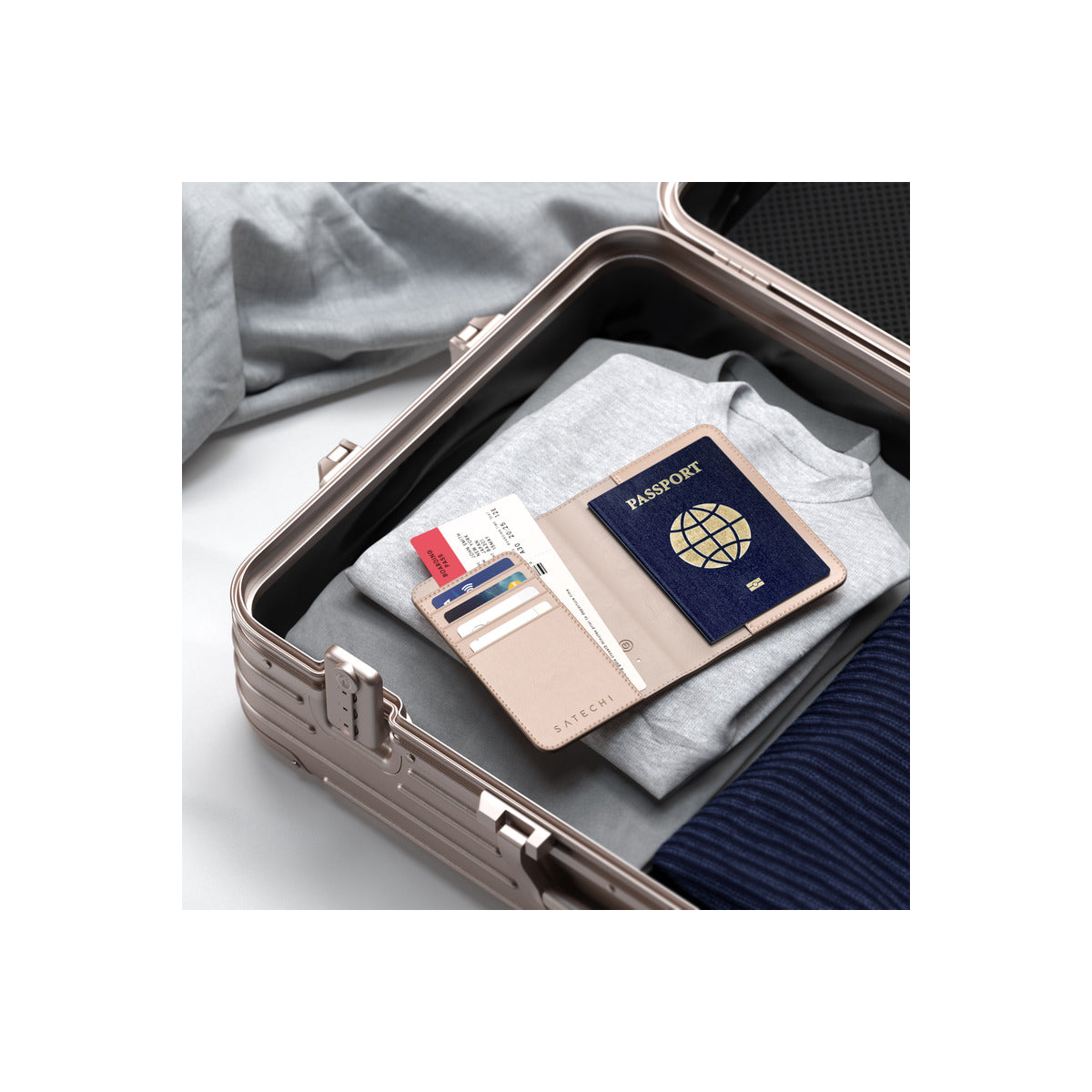 Satechi Vegan-Leather FindAll Passport Cover - Desert Rose