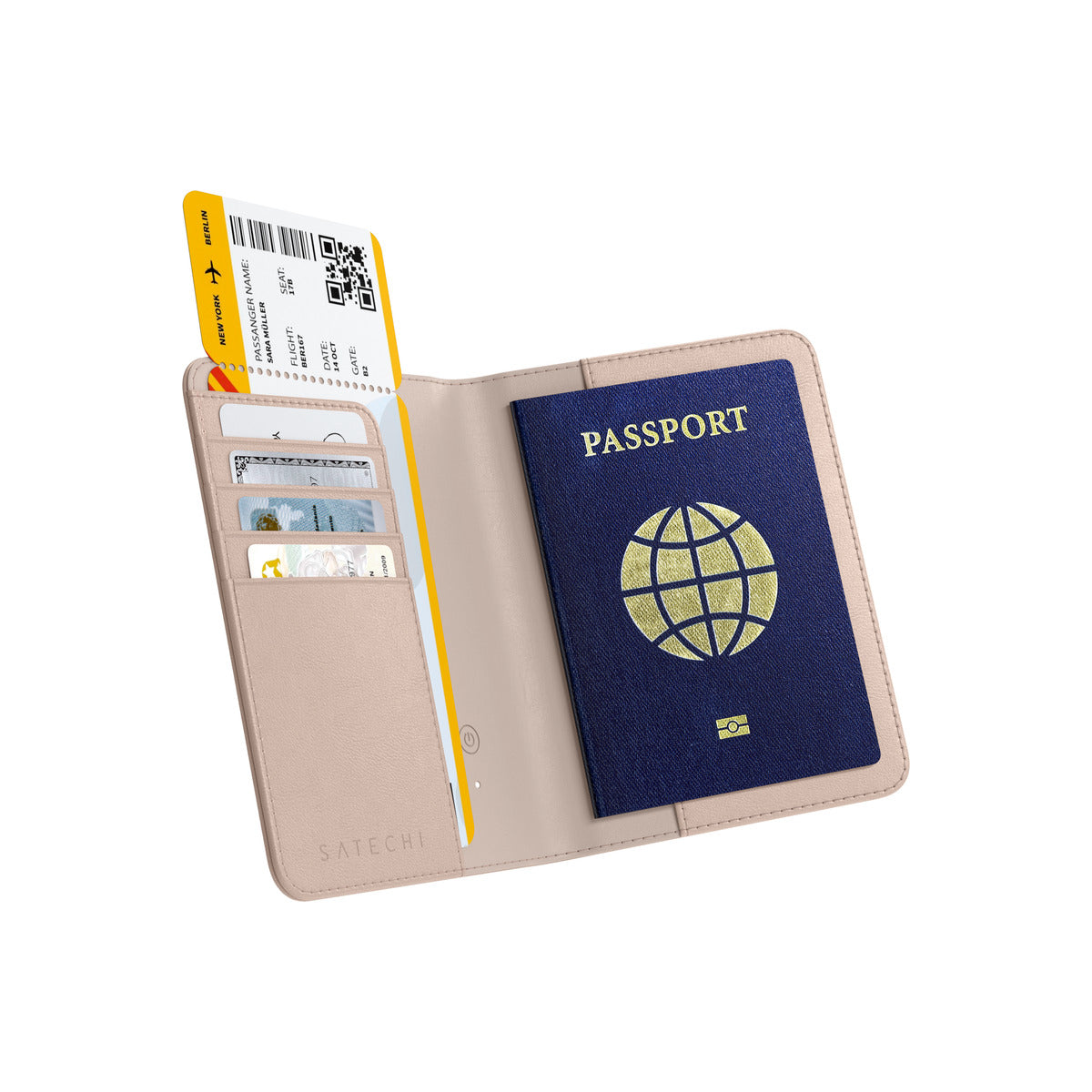 Satechi Vegan-Leather FindAll Passport Cover - Desert Rose
