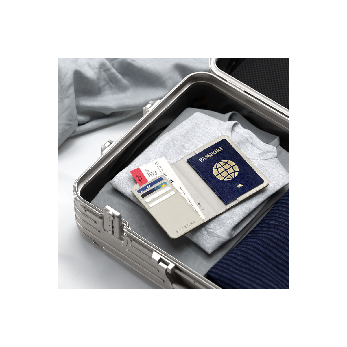 Satechi Vegan-Leather FindAll Passport Cover - Sand