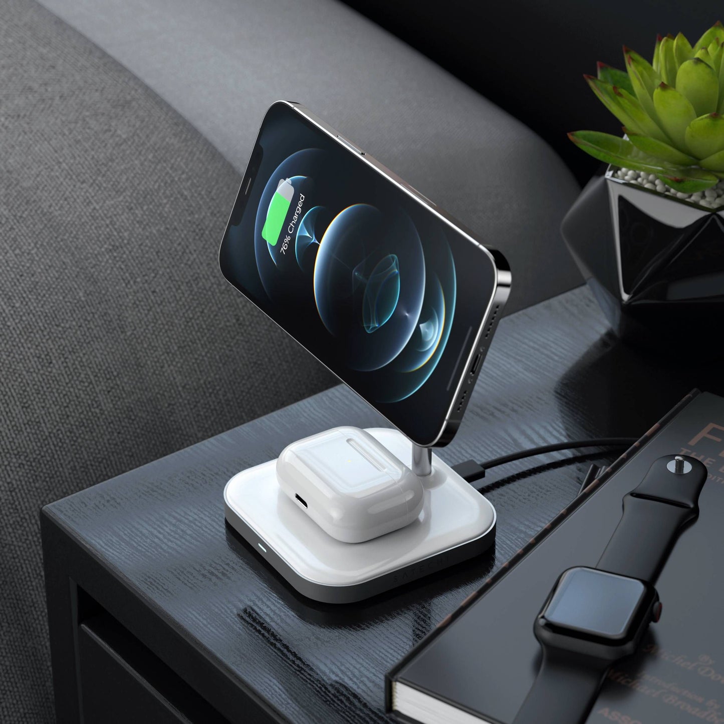 Satechi Aluminium 2-in-1 Magnetic Wireless Charging stand