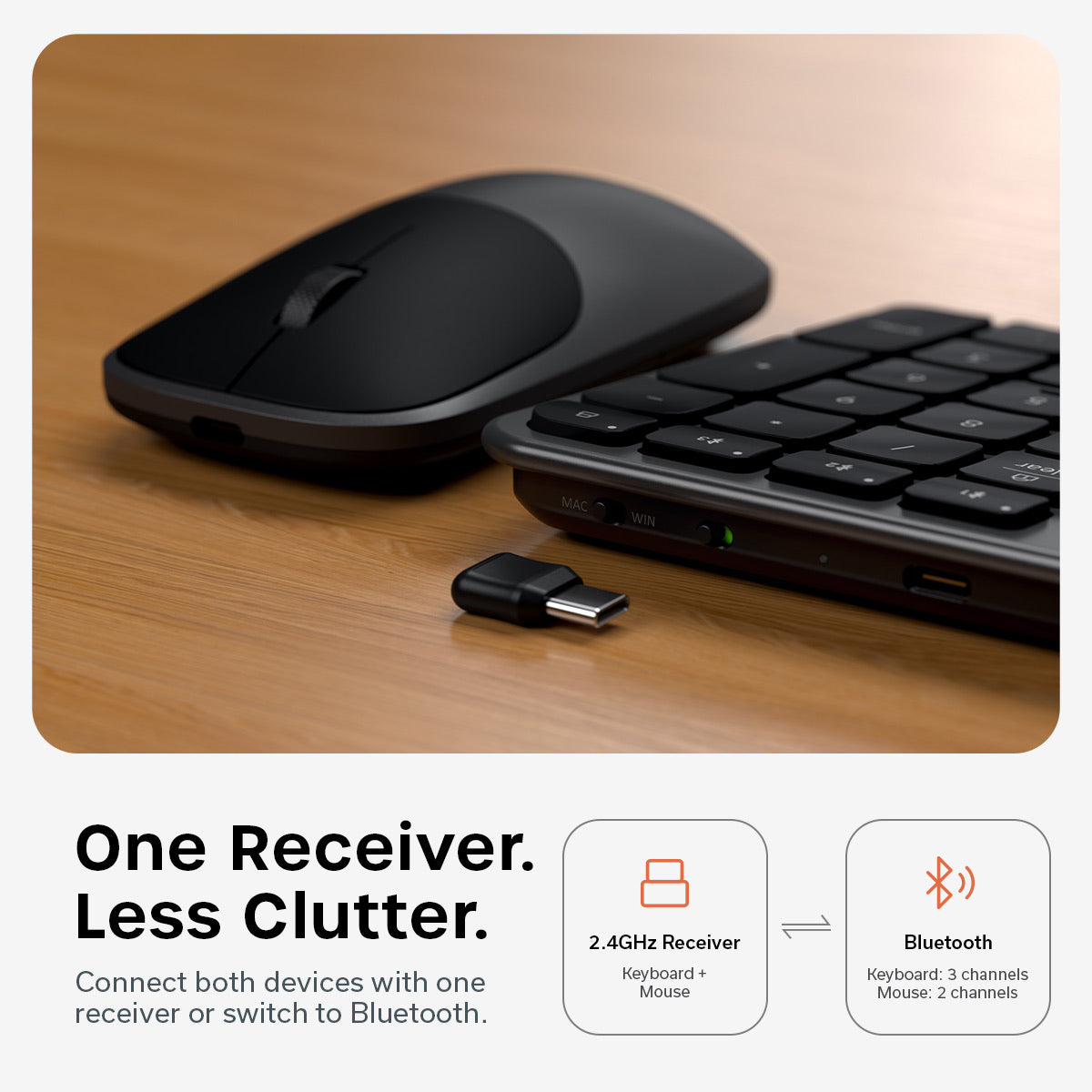 Satechi Slim CEX3 Wireless Combo ((Keyboard and Mouse) - US English - Space Black