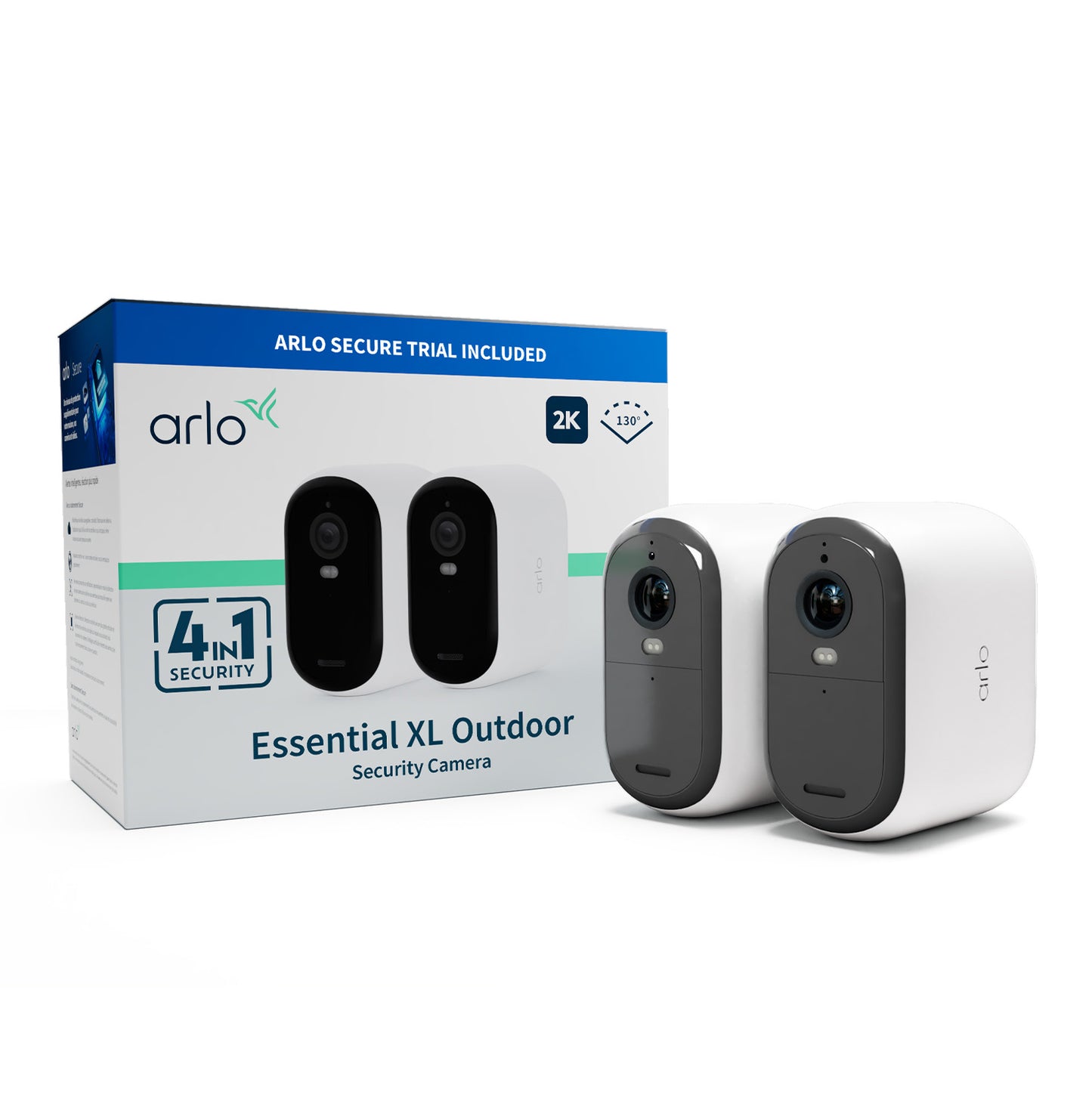 Arlo Essential (Gen.2) XL 2K Outdoor Security Camera - 2 Camera Kit - White