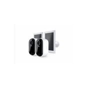Arlo Essential (Gen.2) Bundle 2K Outdoor Security Camera - 2 Camera Kit + 2 Essential Solar Panel Charger - White