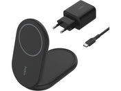 Зарядна стойка със зарядно и кабел от Belkin - BOOSTCHARGE Qi2 - черна