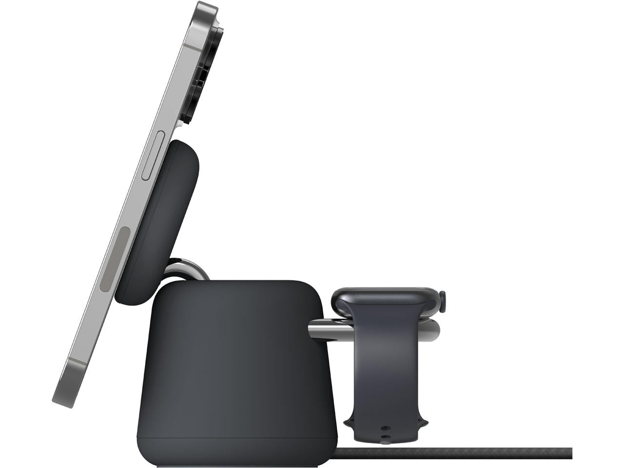 Belkin BOOST CHARGE PRO 2-in-1 Wireless Charging Dock with MagSafe 15W - Charcoal - iSTYLE.bg