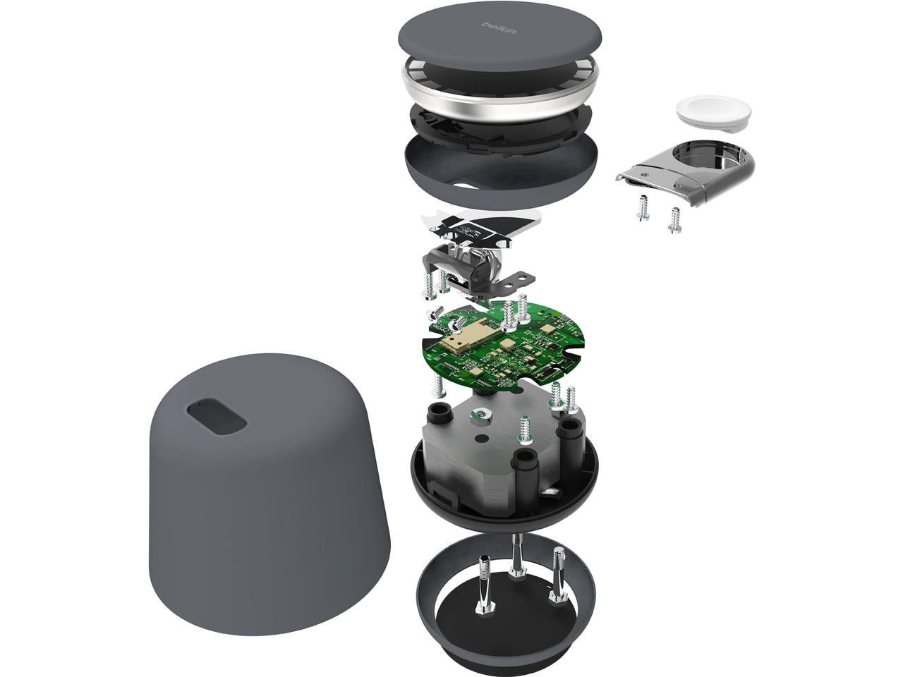 Belkin BOOST CHARGE PRO 2-in-1 Wireless Charging Dock with MagSafe 15W - Charcoal - iSTYLE.bg