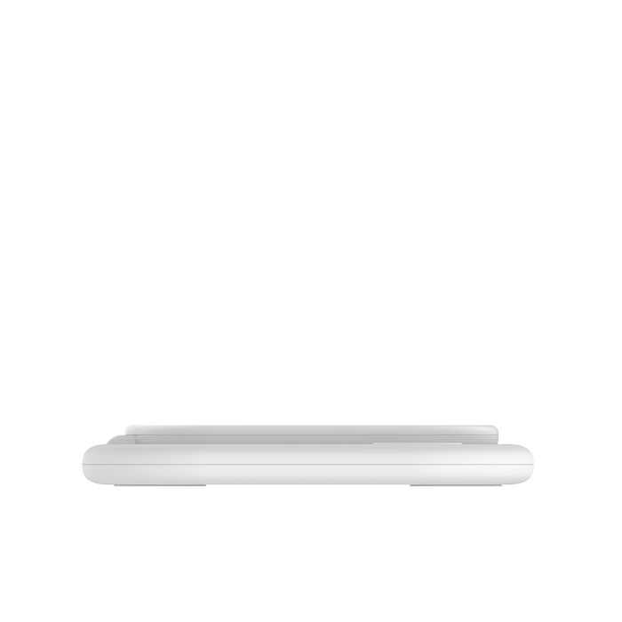 Стойка с кабел и зарядно от Belkin - BOOSTCHARGE Qi2 - бяла
