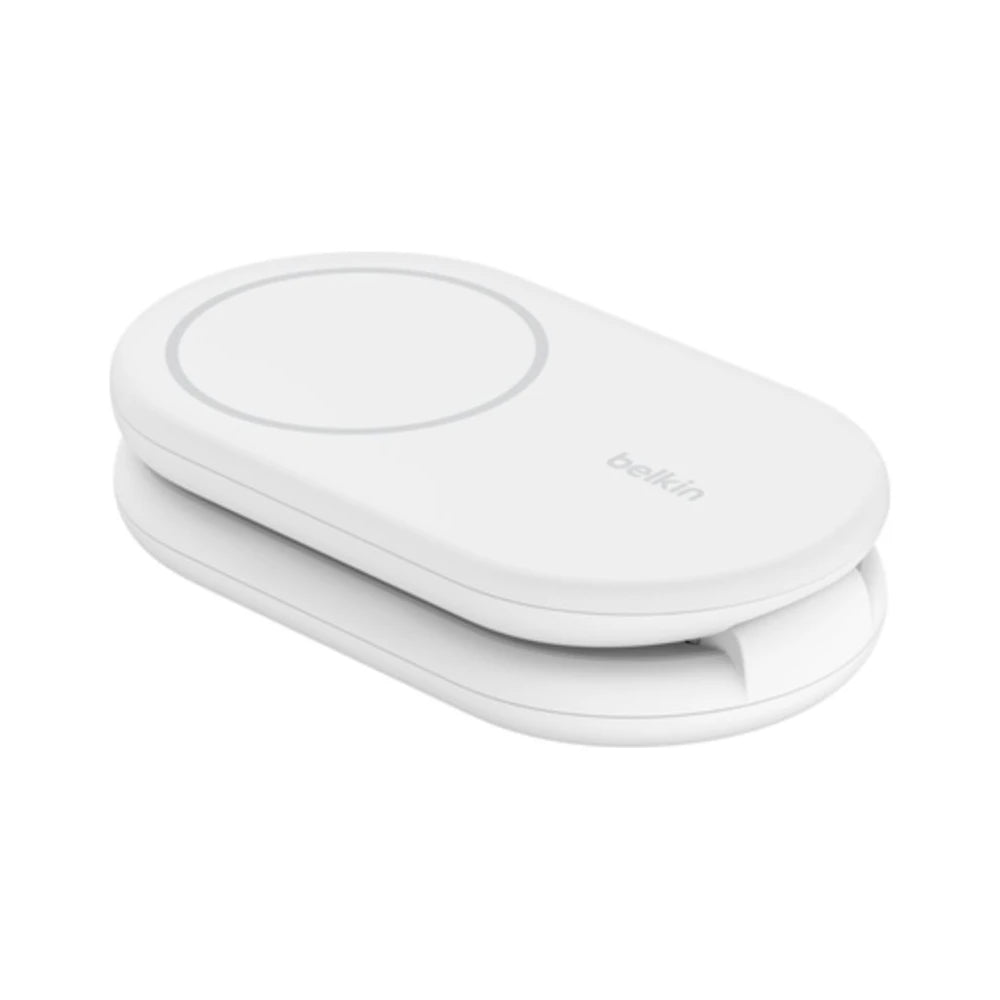 Зарядна стойка със зарядно и кабел от Belkin - BOOSTCHARGE Qi2 - Бяла
