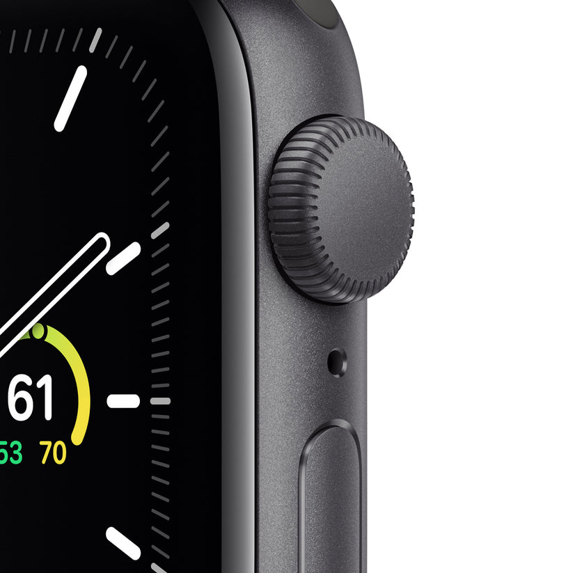 Apple Watch SE, 40мм Space Gray с черна силиконова каишка - iSTYLE BG