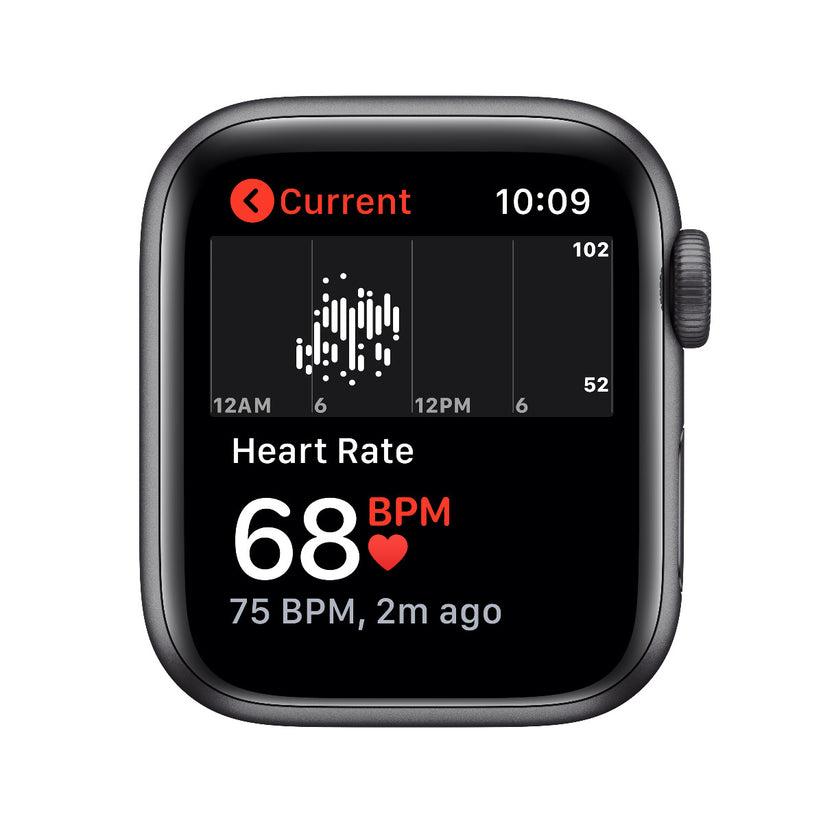 Apple Watch SE, 40мм Space Gray с черна силиконова каишка - iSTYLE BG