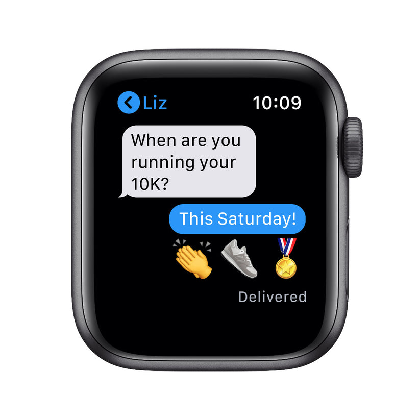 Apple Watch SE, 40мм Space Gray с черна силиконова каишка - iSTYLE BG