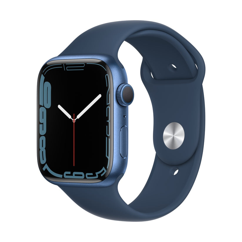 Apple Watch S7 GPS, 45mm Blue Aluminium Case with Abyss Blue Sport Band - Regular - iSTYLE BG