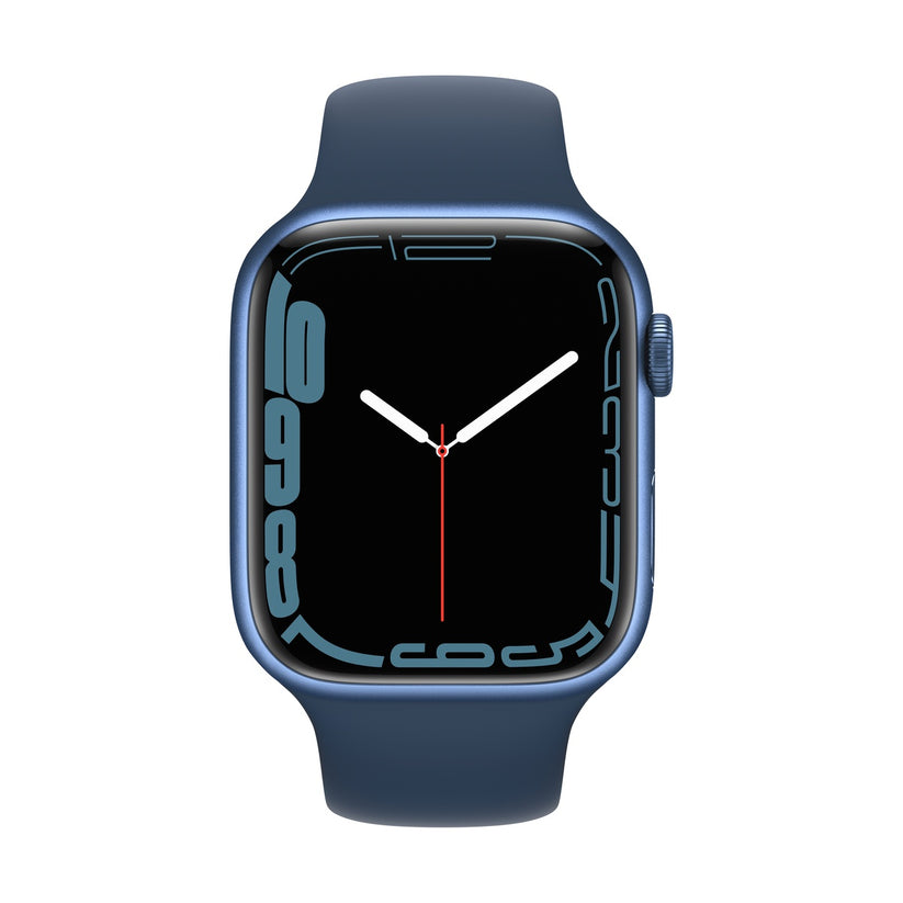 Apple Watch S7 GPS, 45mm Blue Aluminium Case with Abyss Blue Sport Band - Regular - iSTYLE BG