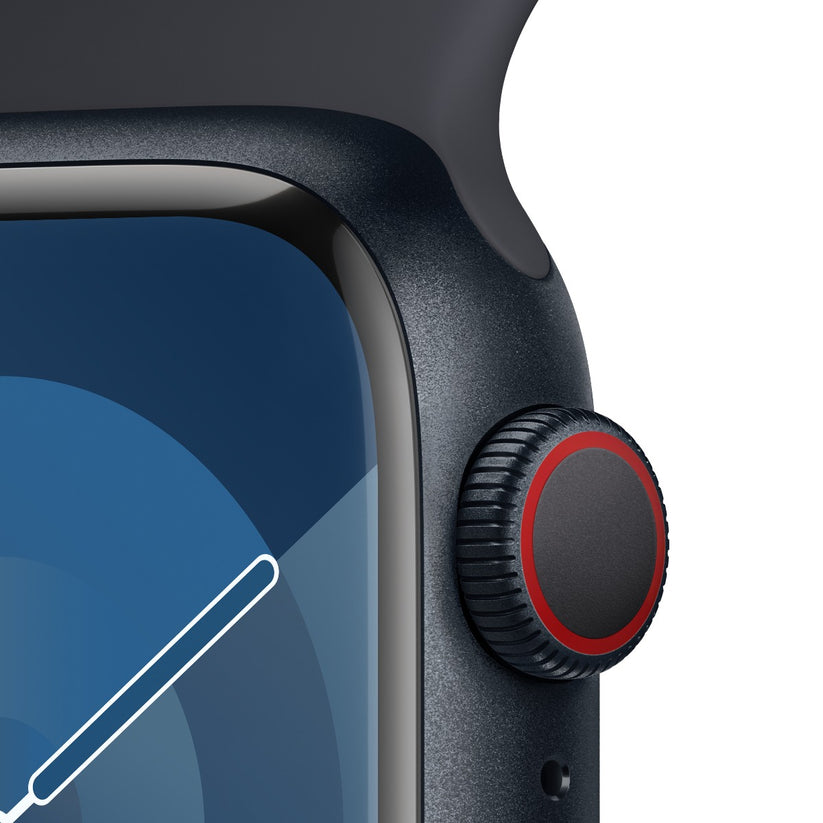 Apple Watch Series 9 GPS + Cellular 41mm Midnight алуминиев корпус с каишка Midnight Sport Band - S/M - iSTYLE BG