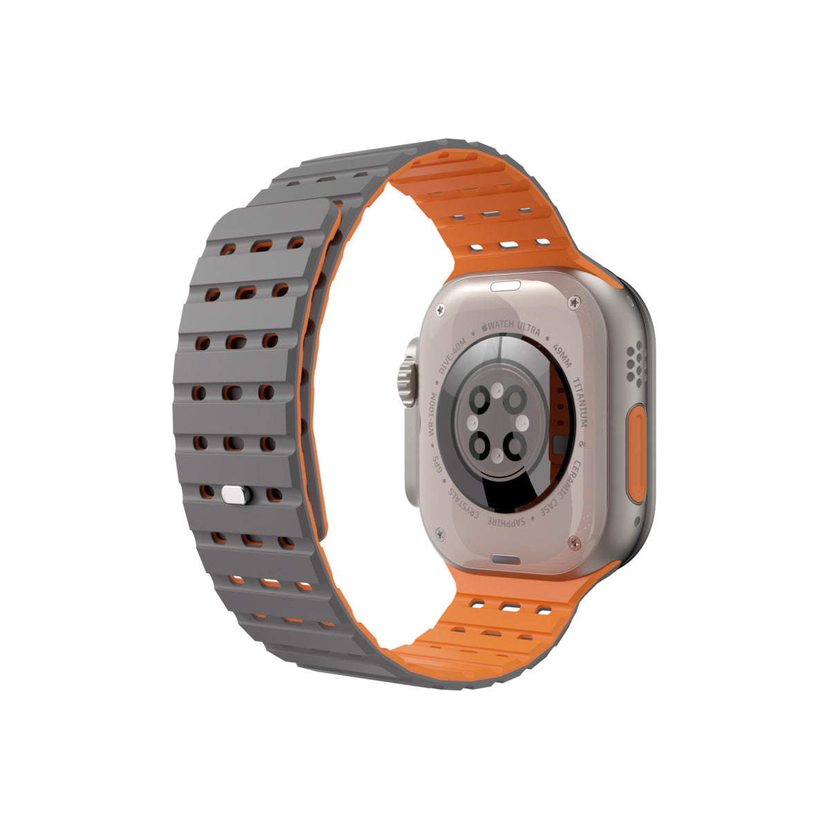 Каишка за Apple Watch 46/49MM от NEXT сиво/оранжево - iSTYLE BG