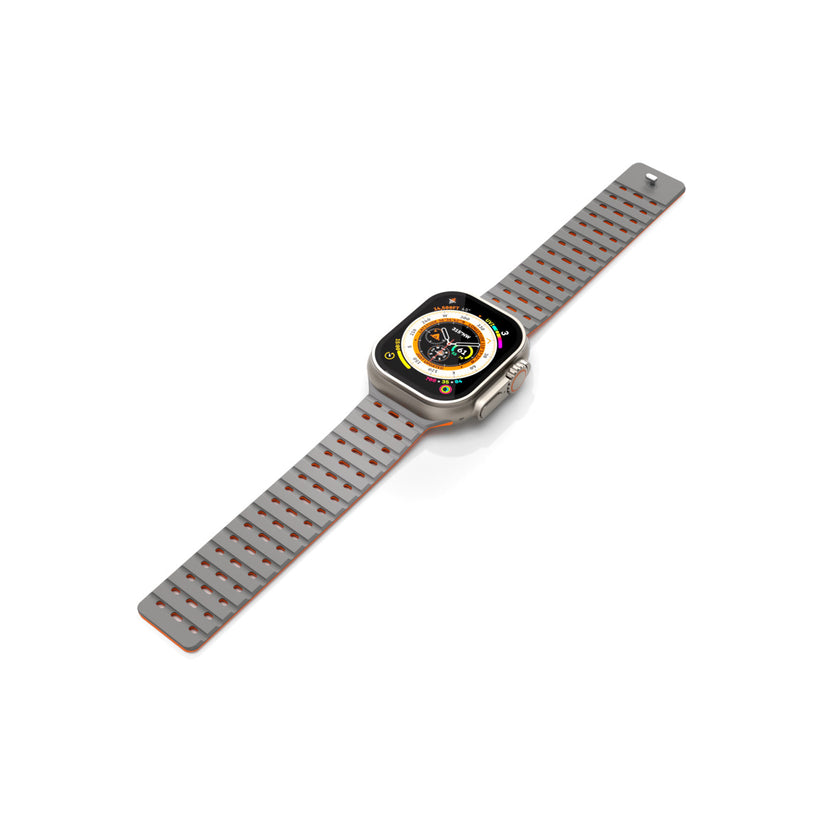 Каишка за Apple Watch 46/49MM от NEXT сиво/оранжево - iSTYLE BG