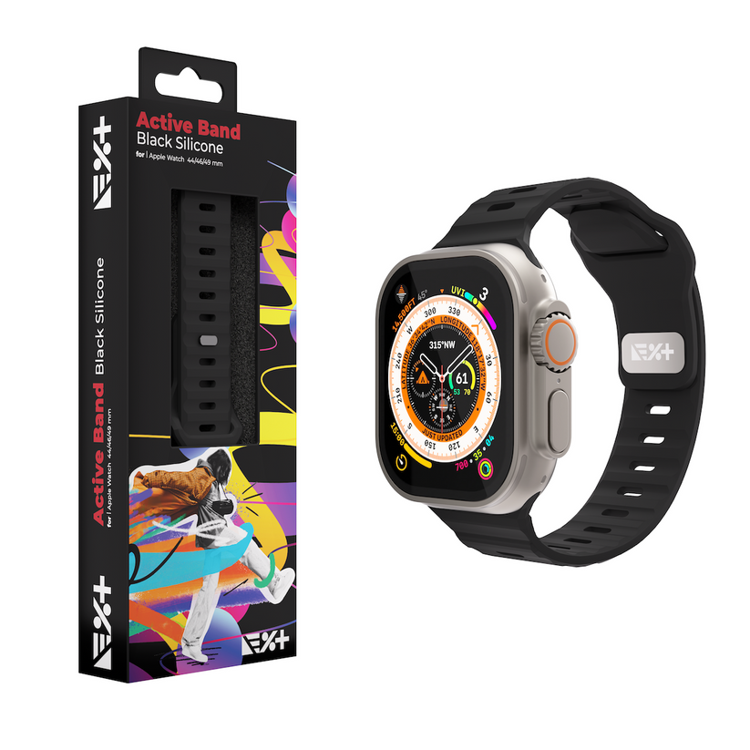 NEXT ONE SILICONE ACTIVE BAND FOR APPLE WATCH 44/46/49MM | BLACK - iSTYLE BG
