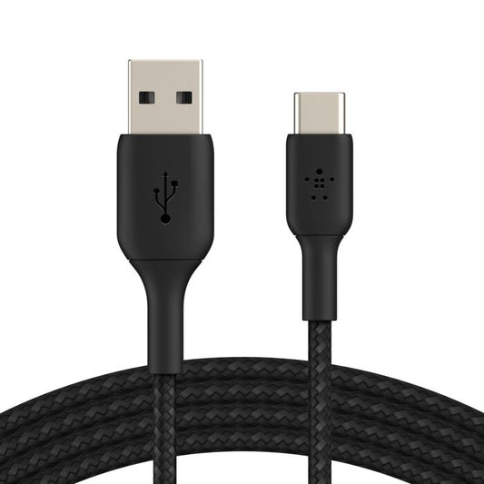 Плетен кабел USB-C към USB-A (1м Черен) - iSTYLE BG