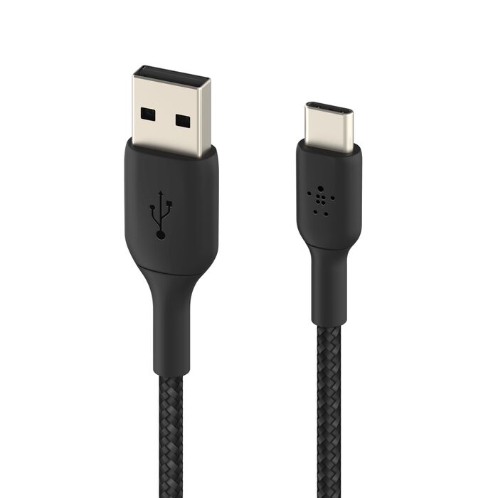 Плетен кабел USB-C към USB-A (1м Черен) - iSTYLE BG