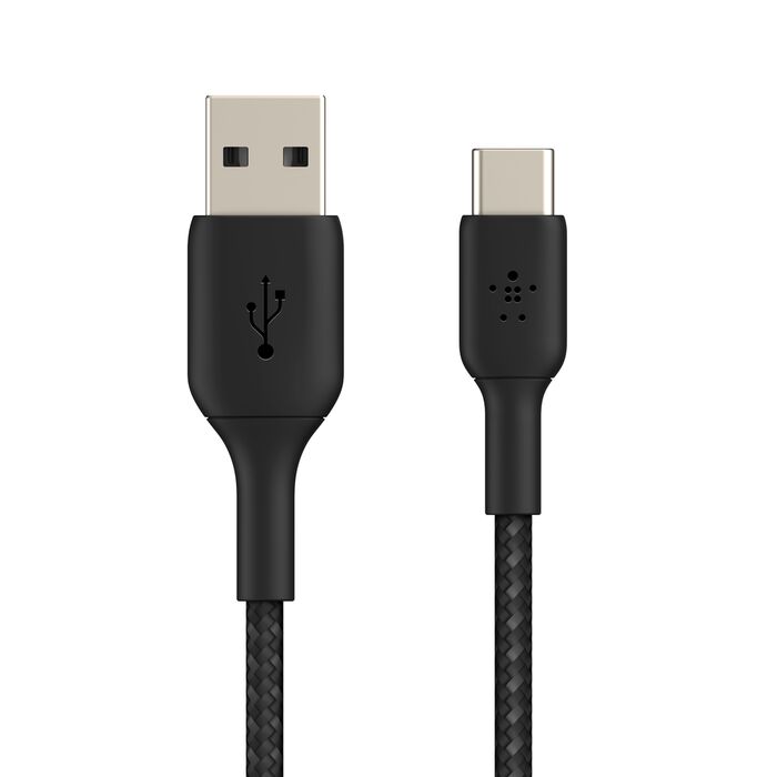 Плетен кабел USB-C към USB-A (1м Черен) - iSTYLE BG