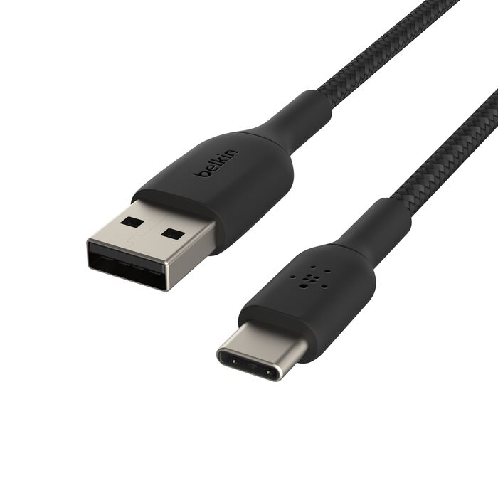 Плетен кабел USB-C към USB-A (1м Черен) - iSTYLE BG