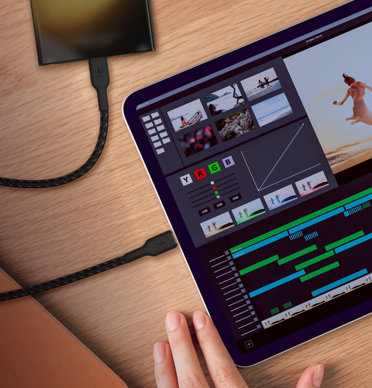 Кабел от Belkin USB-C към USB-A плетен - 1M - бял