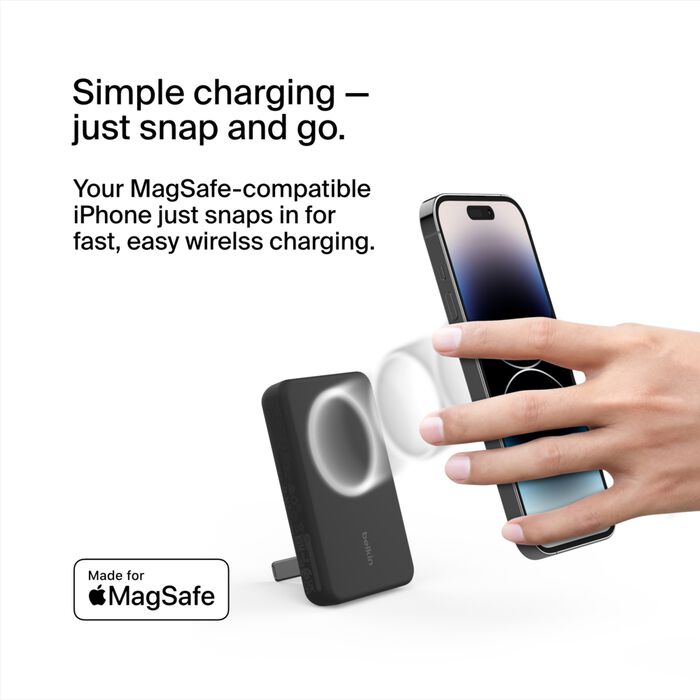 Belkin BOOSTCHARGE Magnetic Wireless Power Bank with kick stand 5,000mAh - Black - iSTYLE BG