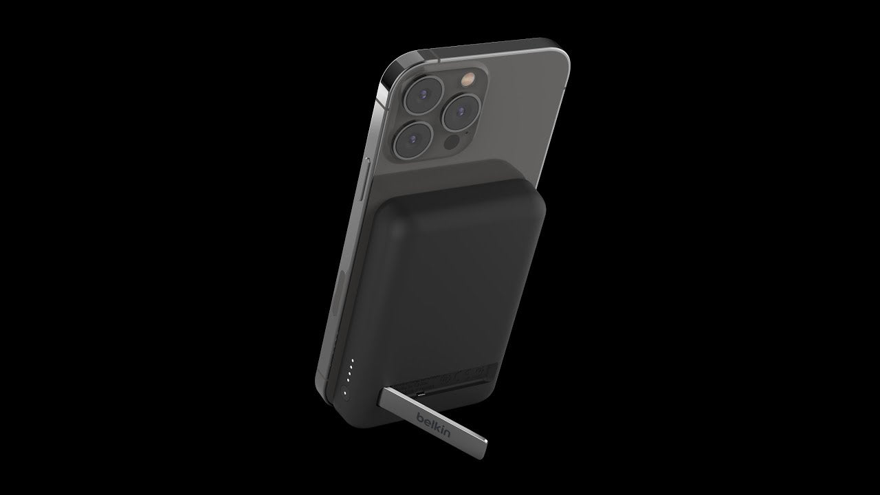 Belkin BOOSTCHARGE Magnetic Wireless Power Bank with kick stand 5,000mAh - Black - iSTYLE BG