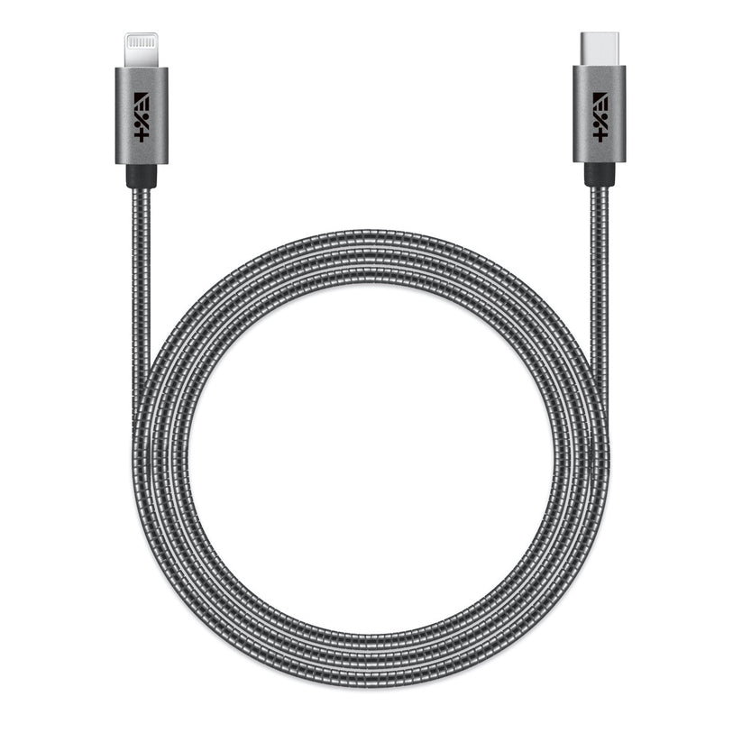 Метален кабел USB-C към LIGHTNING 1.2 M от NEXT ONE - SPACE GRAY - iSTYLE BG