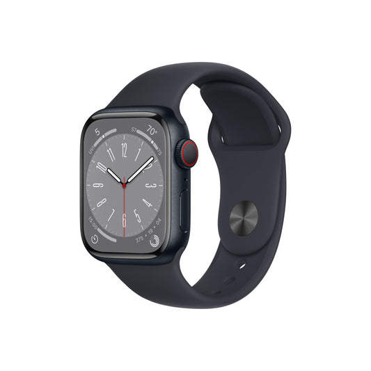 Apple Watch Series 8 GPS + Cellular 41mm Graphite Stainless Steel Case with Midnight Sport Band - Regular - iSTYLE BG