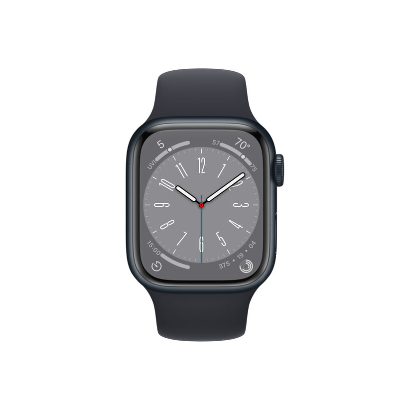 Apple Watch Series 8 GPS + Cellular 41mm Graphite Stainless Steel Case with Midnight Sport Band - Regular - iSTYLE BG