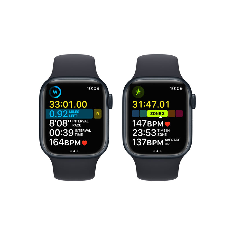 Apple Watch Series 8 GPS + Cellular 41mm Graphite Stainless Steel Case with Midnight Sport Band - Regular - iSTYLE BG