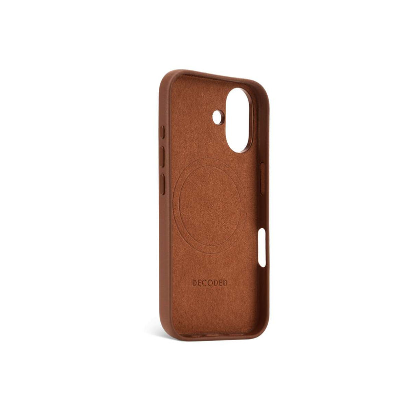 Кейс от Decoded - Backcover от еко кожа за iPhone 16 кафяв - iSTYLE BG
