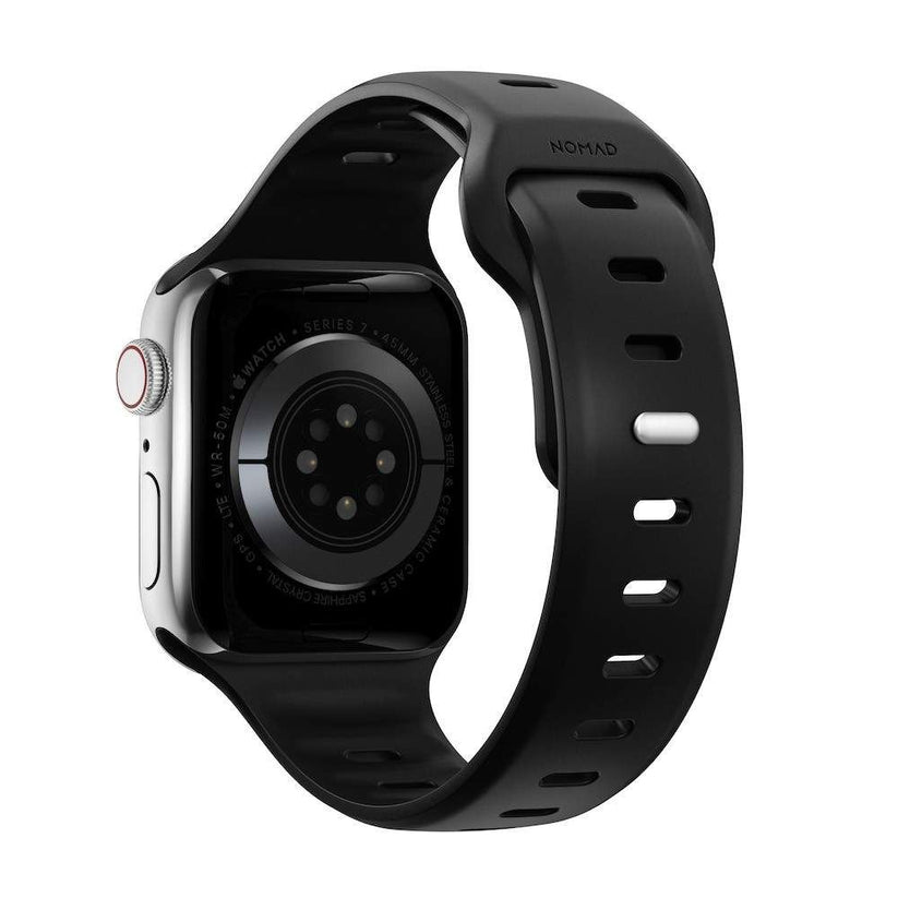 Черна силиконова каишка от Nomad - Sport Slim Strap (42,44,45мм) - iSTYLE BG