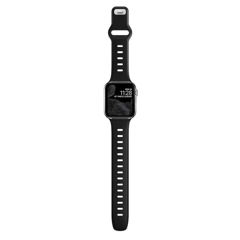 Черна силиконова каишка от Nomad - Sport Slim Strap (42,44,45мм) - iSTYLE BG