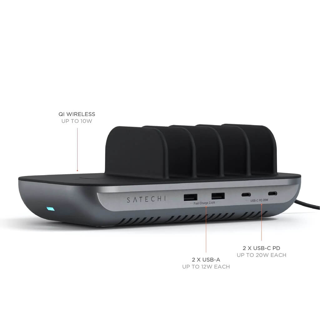 Зарядно за 5 устройства от Satechi Dock 5 - Space Grey - iSTYLE BG