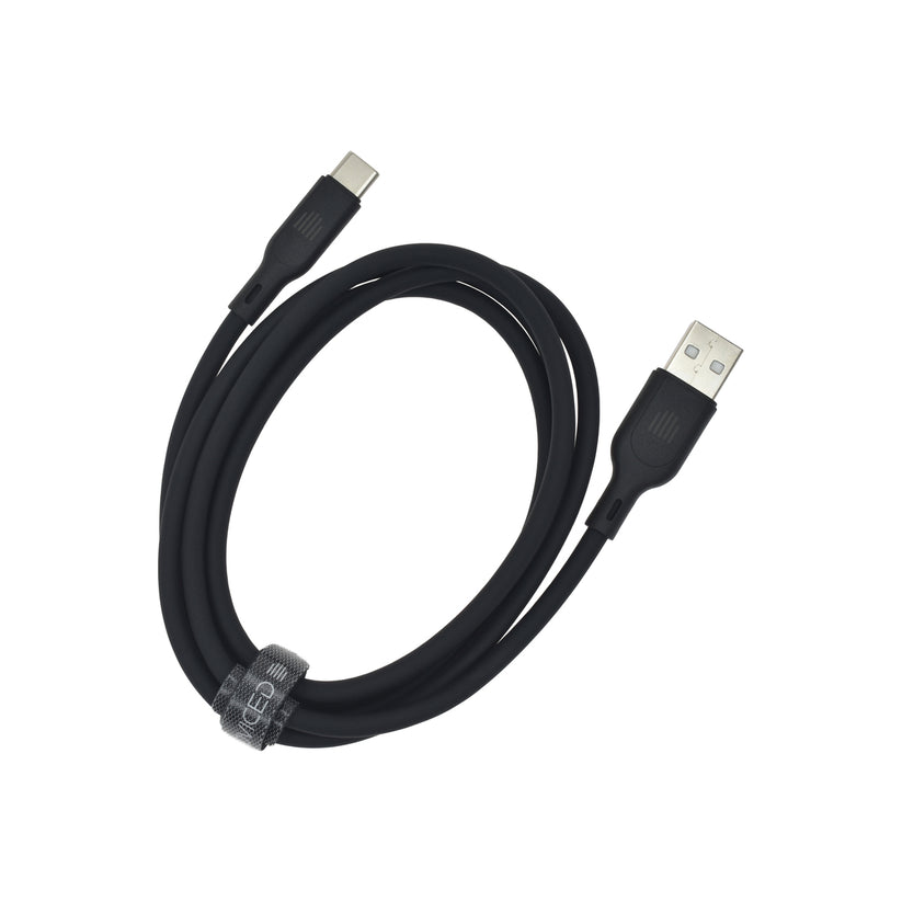 Dviced Cable USB-A to USB-C silicone 1,25m - Black - iSTYLE BG