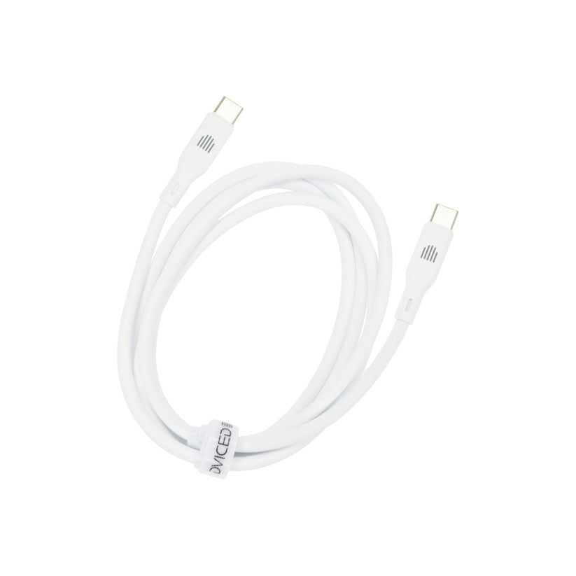 Dviced Cable USB-C to USB-C silicone 1,25m - White - iSTYLE BG