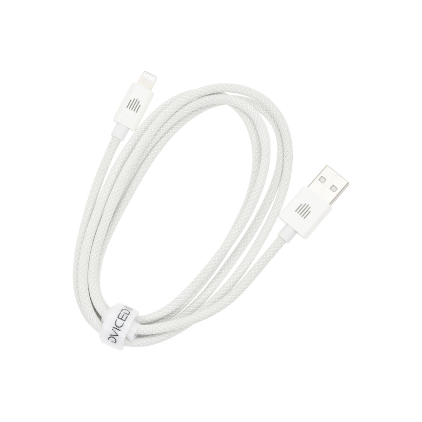 Dviced Cable USB-A to Lightning Nylon Textile 1,25m - White - iSTYLE BG