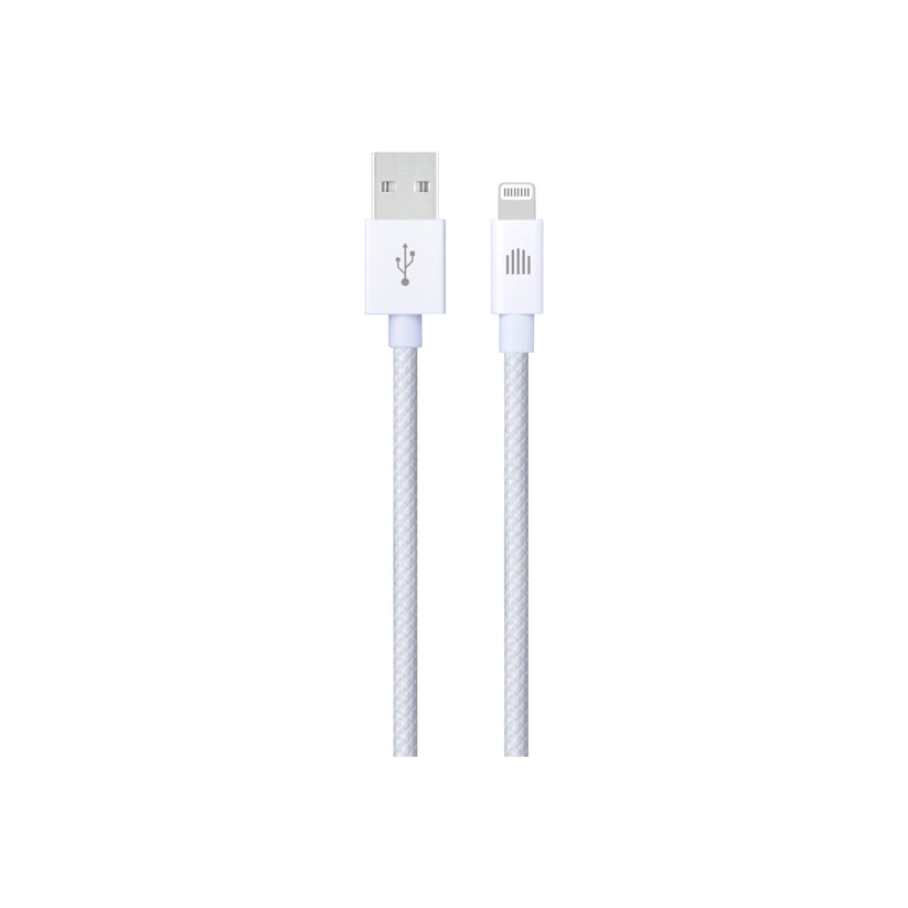 Dviced Cable USB-A to Lightning Nylon Textile 1,25m - White - iSTYLE BG
