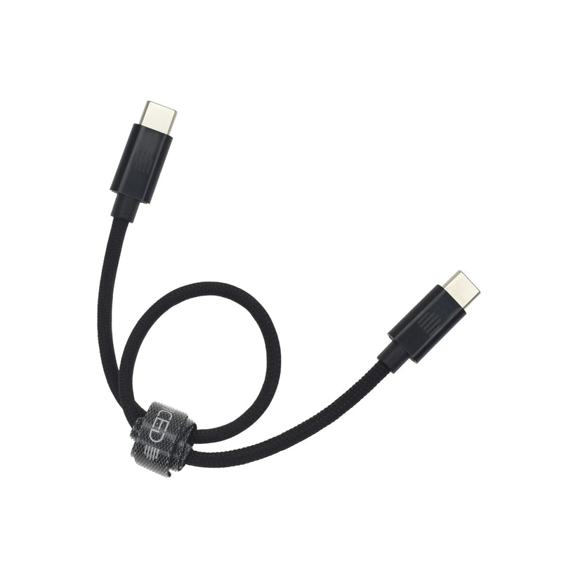 Dviced Cable USB-C to USB-C Nylon Textile 0,25m - Black - iSTYLE BG