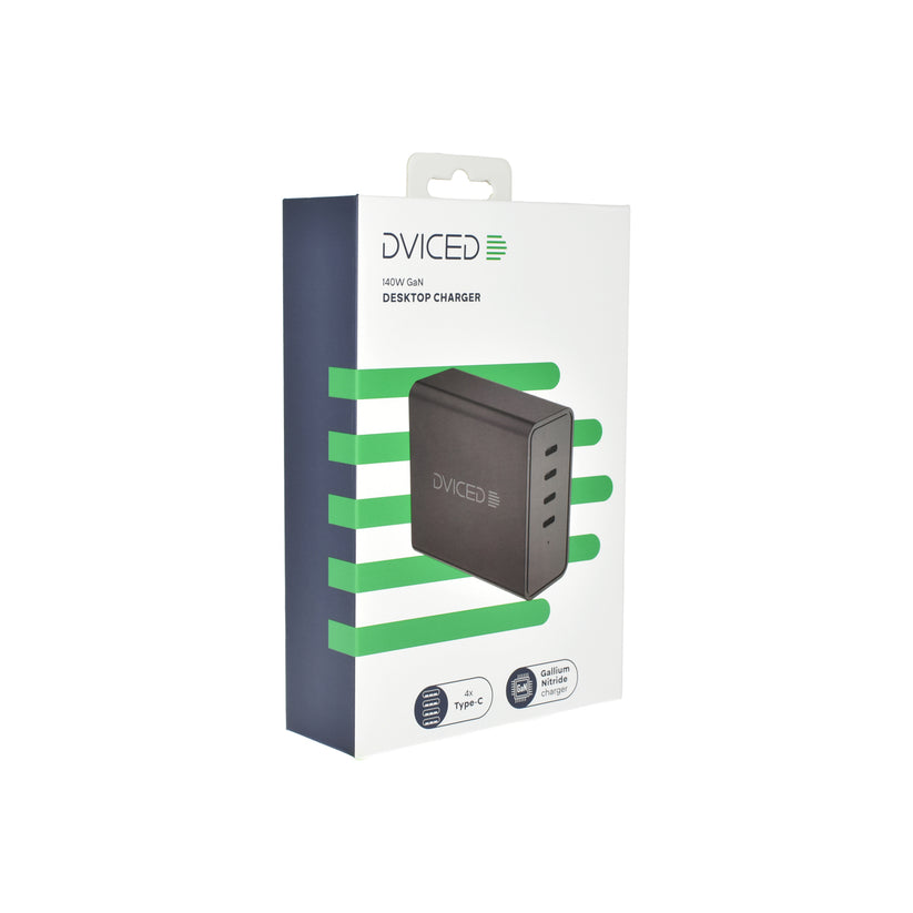 Настолно зарядно 140W GaN 4C EU черно от Dviced - iSTYLE BG