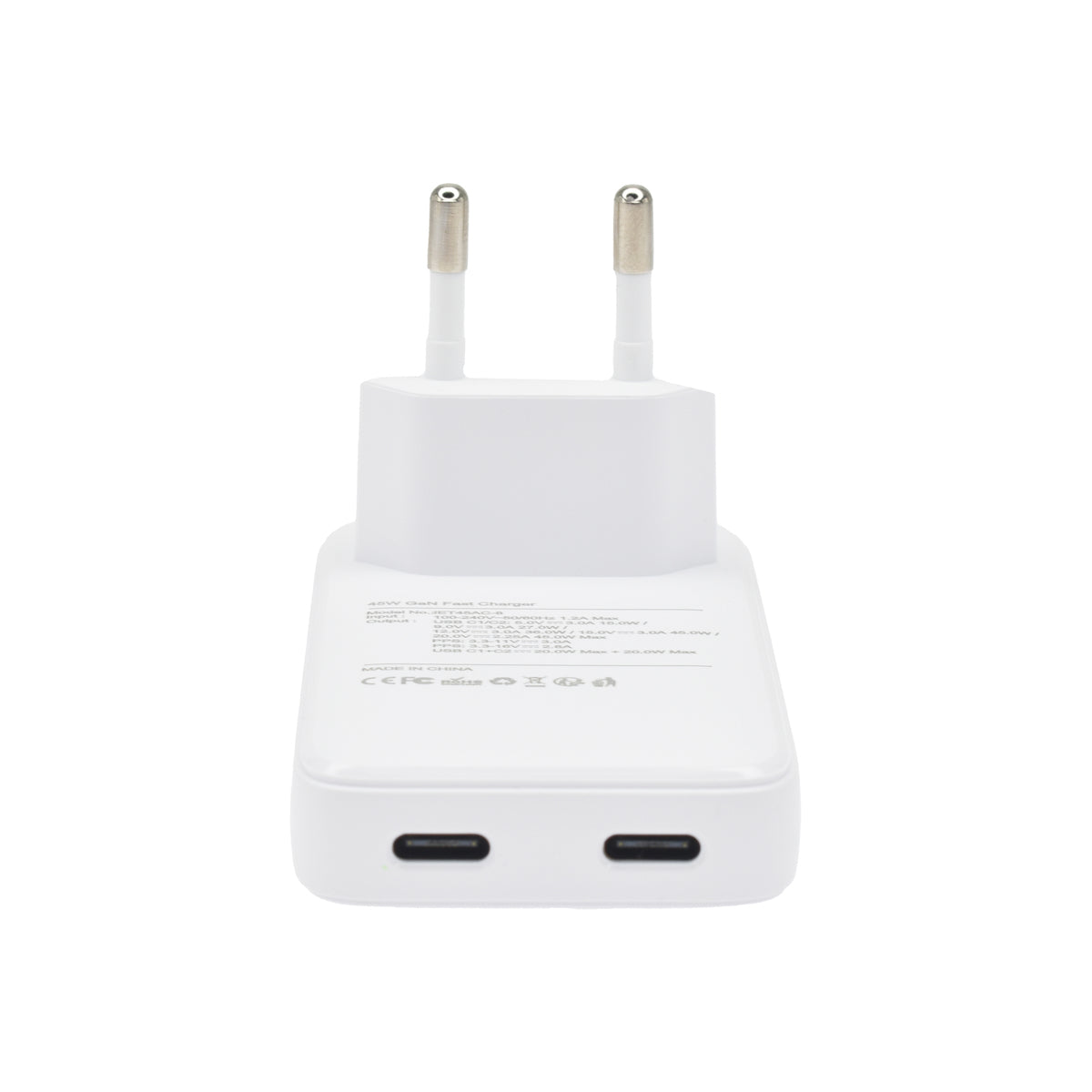Зарядно за стена 45W GaN CC EU бяло от Dviced - iSTYLE BG