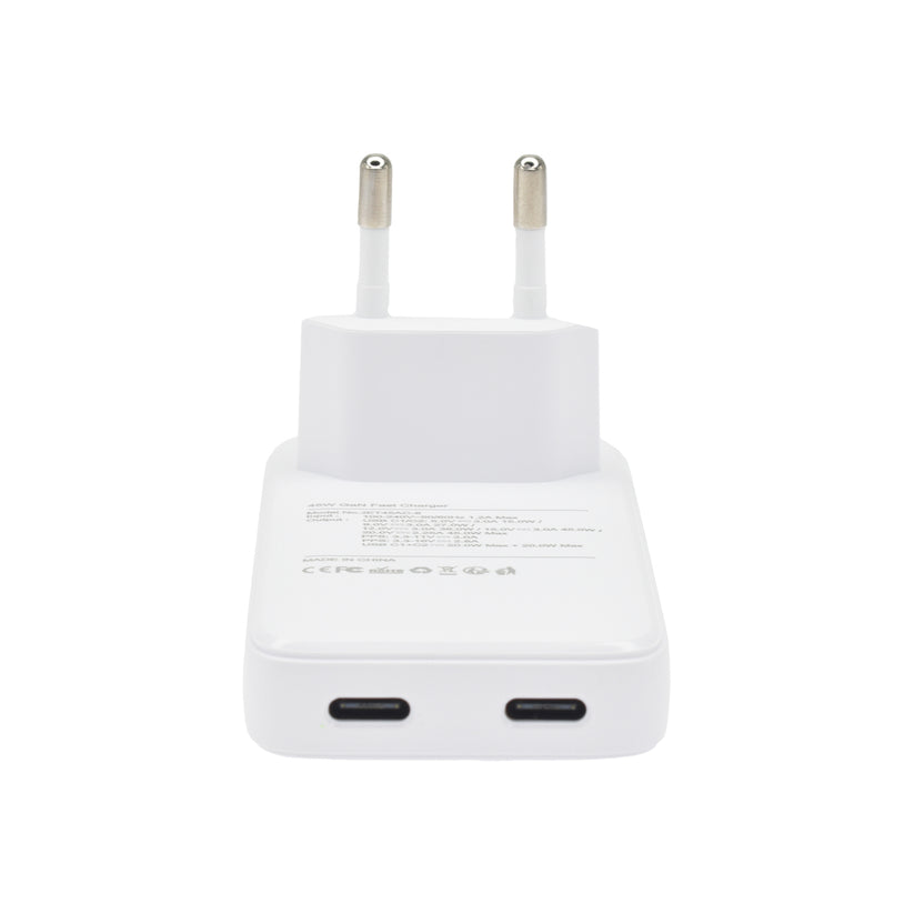 Зарядно за стена 45W GaN CC EU бяло от Dviced - iSTYLE BG