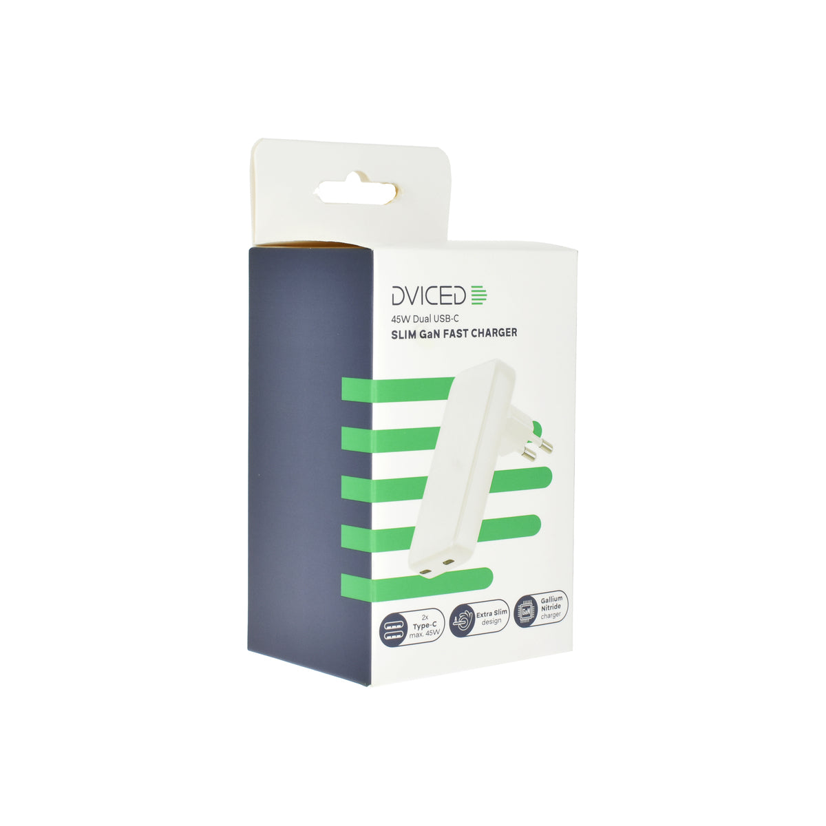 Зарядно за стена 45W GaN CC EU бяло от Dviced - iSTYLE BG