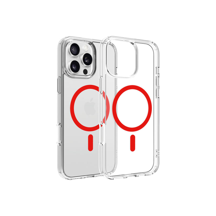 Magsafe калъф от Dviced за iPhone 16 Pro Max прозрачен, червен - iSTYLE BG