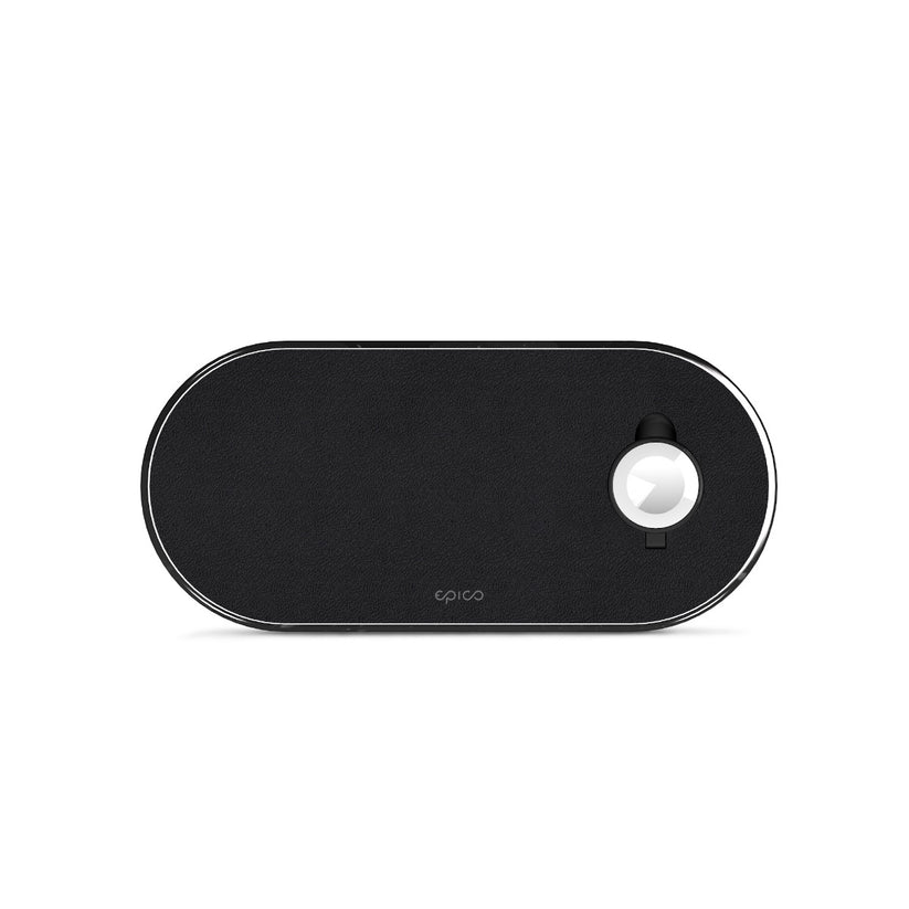 EPICO Wireless Charging Base 3in1 black leather space grey base - iSTYLE BG